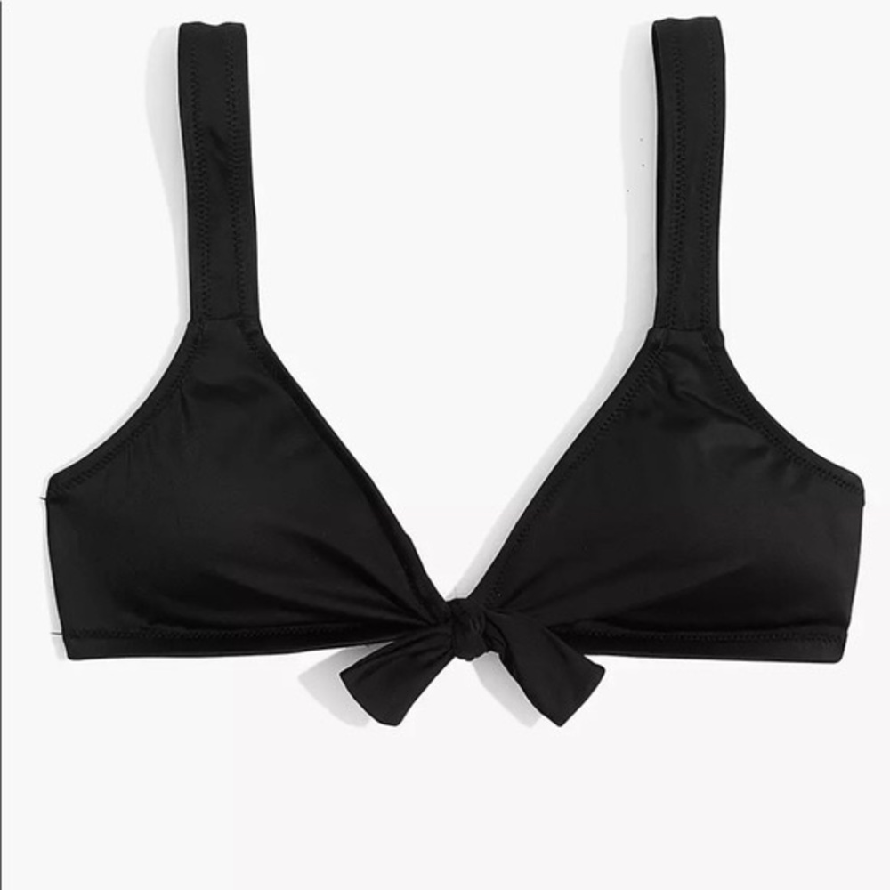 Madewell second wave tie front bikini top size small